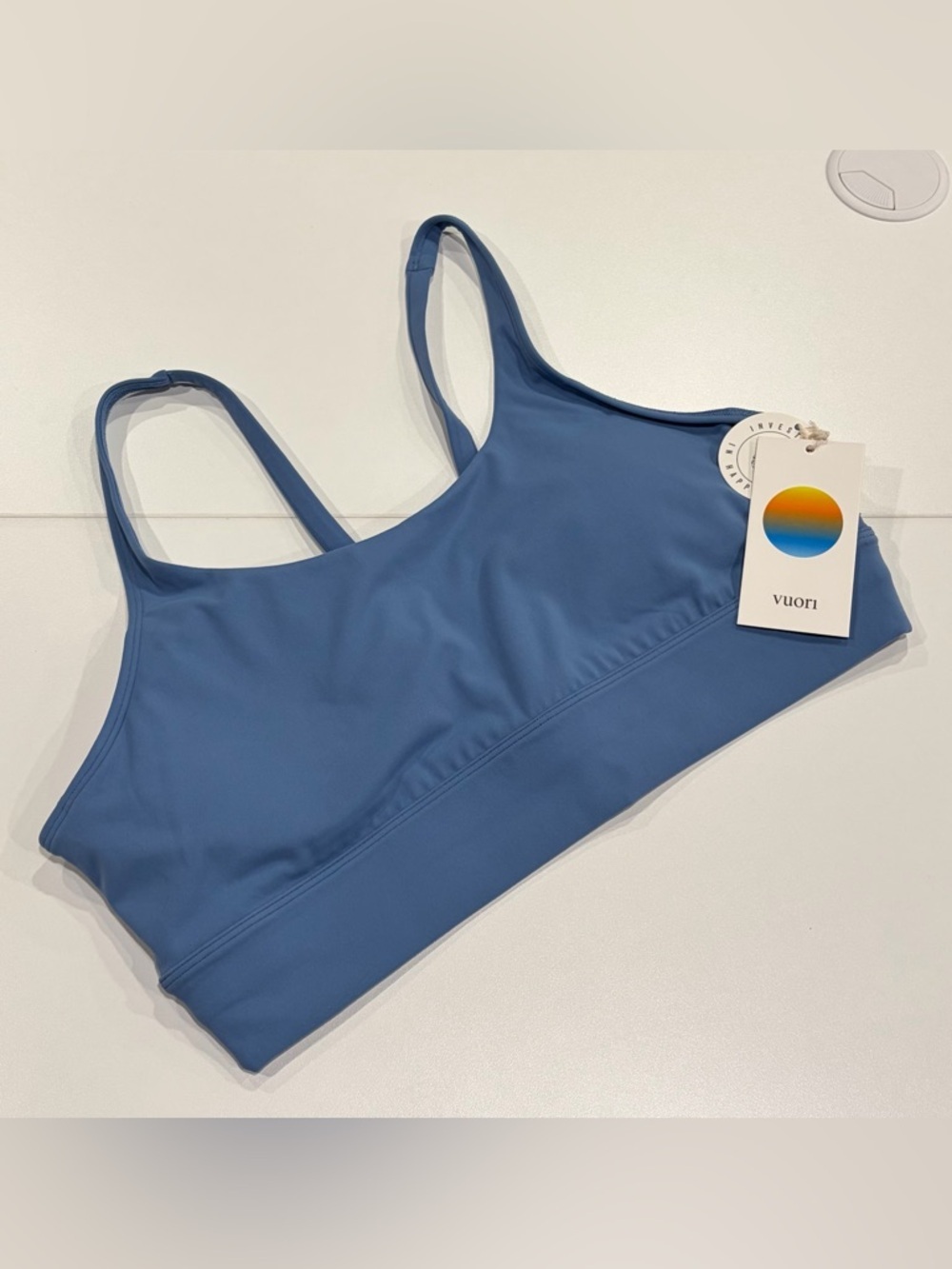 Vuori Women's XXL Yosemite Longline Bra French Blue NWT Lined 4-Way Stretch